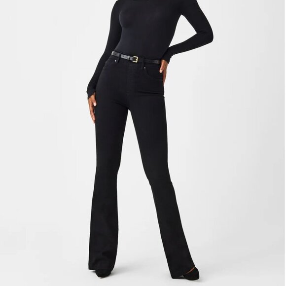 SPANX Black Jeans EveryWear Flare Jeans Wide Leg Bootcut XL Tall - Picture 1 of 7
